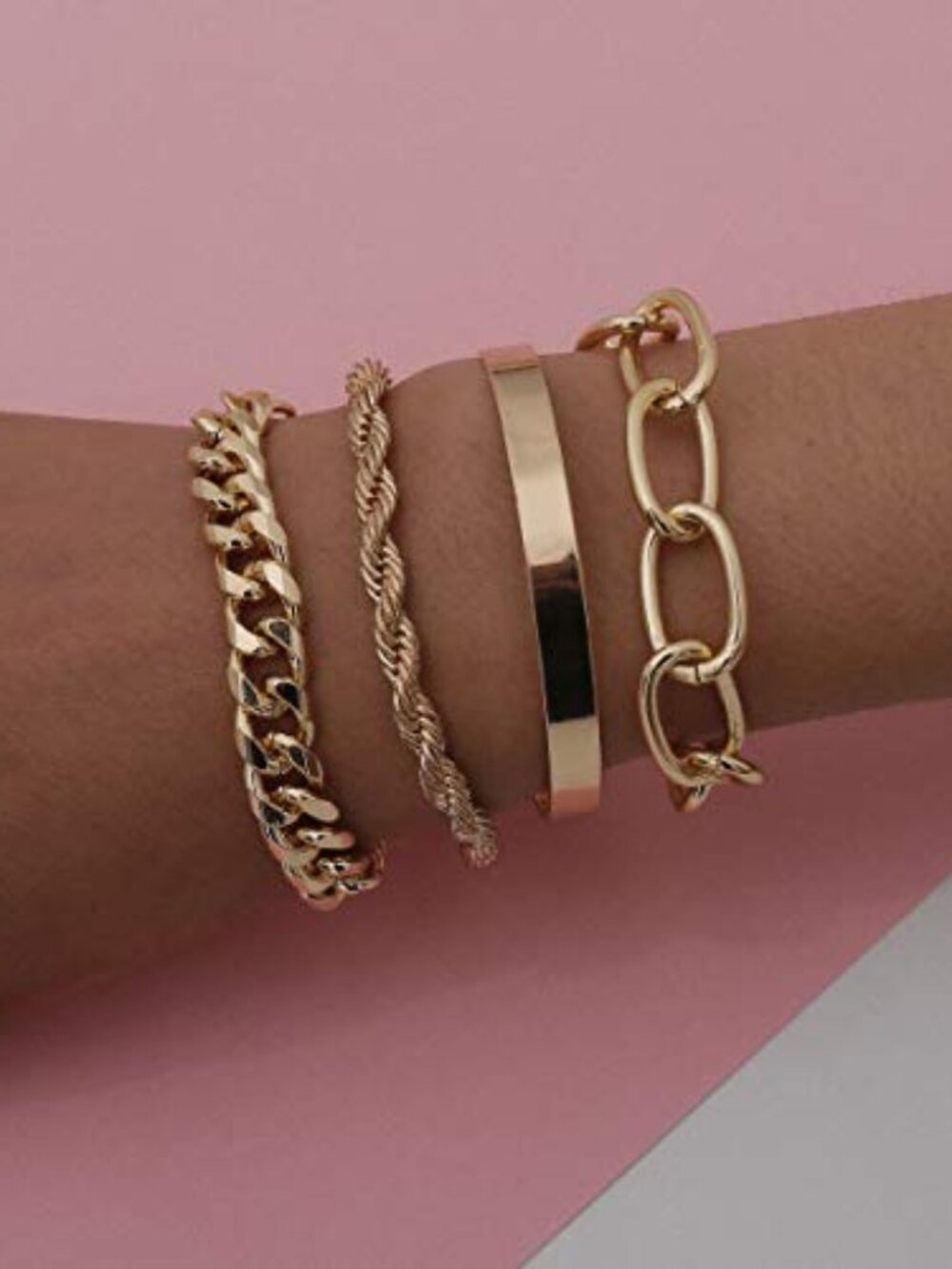 Dainty Boho Chain Bracelets Set for Women Adjustable Fashion Beaded Chunky
